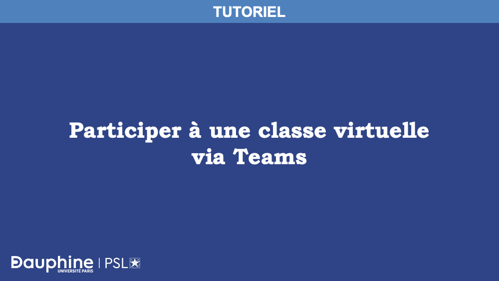Diapositive1 Tuto "Participer à une classe virtuelle via Teams"