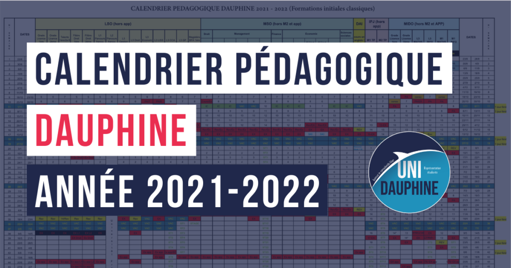 Calendrier Dauphine 2022-2023 - Calendrier Mensuel 2022